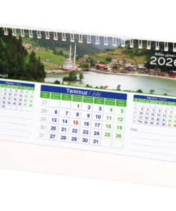 AMT-01-TB Taslama - Beyaz Manzara Masa Takvimi